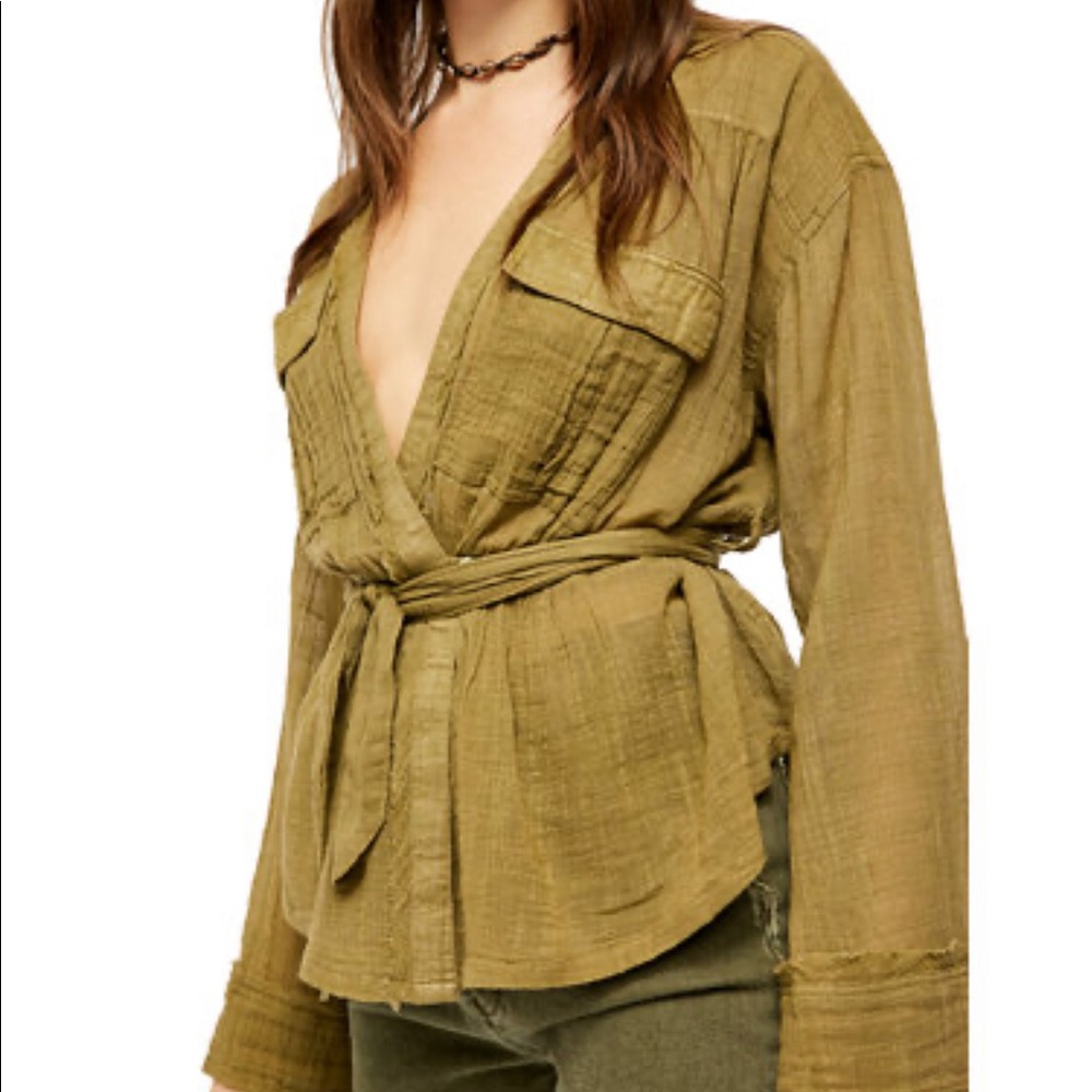 NEW Free People Blouse/Lightweight Jacket Olive S